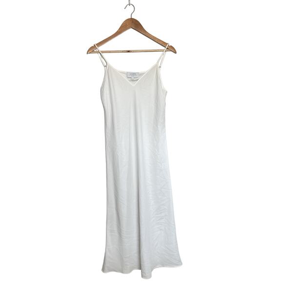 La Ligne V Neck Adjustable Spaghetti Strap Slip Dress Liner Lining White Large - Picture 1 of 14